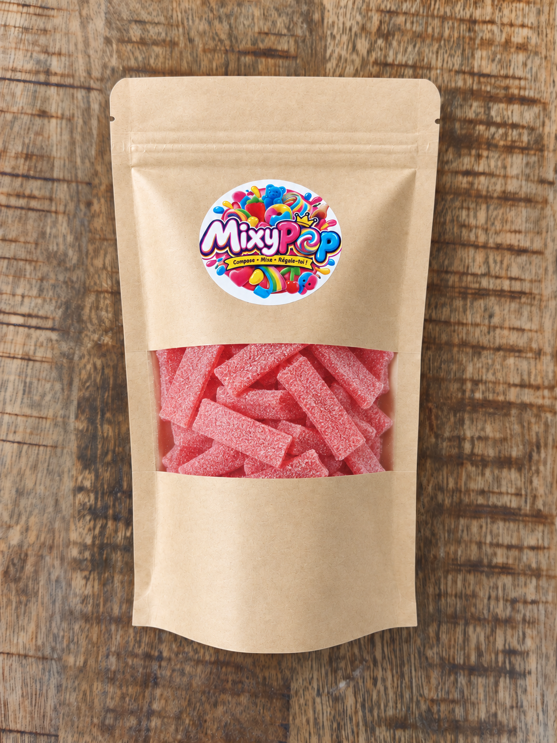 Bonbons Bandos Fraise en longs rubans acidulés